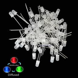 5mm Multicolor Slow/Fast Flashing RGB LED Diode Blinking Light Emitting Diodes 2 Pins Clear Round Lens