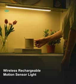 LED Motion Sensor Bar Light Wireless Induction Night Light USB Rechargeable Detector Lamp for Kitchen Cabinet Wardrobe Bedroom