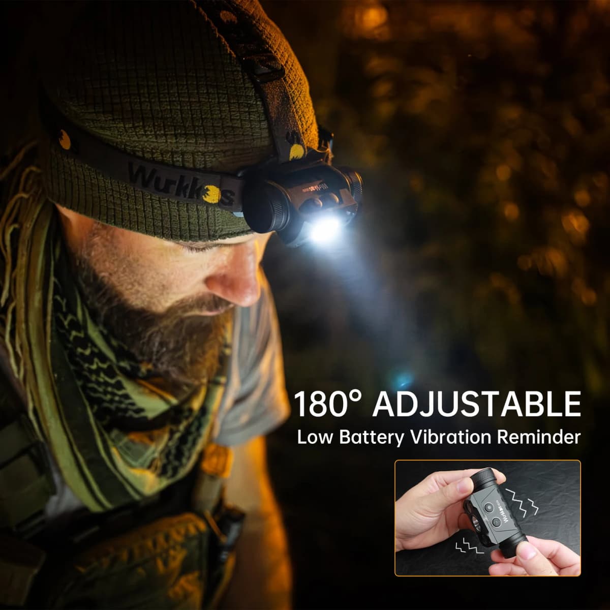 Wurkkos HD50 21700 Fishing Flashlight 4000LM IP67 Headlamp EDC Camping Hiking LED Lights XHP50.3 HI+TN-3535+660nm Magnetic Tail