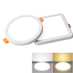 AC 85-265V Ultra Thin Round/Square LED Panel Light 6W 8W 15W 20W Aluminum Ceiling Recessed Downlight open hole adjustable White