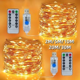 USB Led String Light 5M/10M/20/30M Telecontrol 8Mode Remote Control Lights Fairy garlands Wedding Christmas Holiday Decor lamps