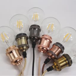 E27 Suspension Wire Lamp Holder, Antique Copper Metal Pendant Lamp Holder Set, Vintage Electroplated Aluminum Shell Lamp Holder