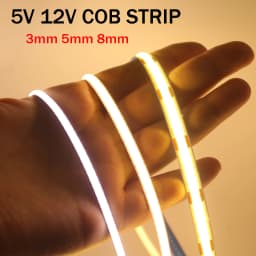 DC5V USB COB LED Strip 3mm 5mm 8mm Width 12V 320LEDs Flexible LED Strip Light with Adhesive High Density Linear Lighting