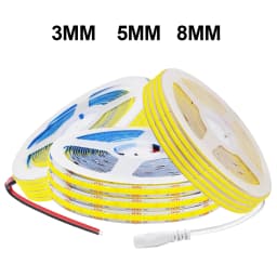 DC5V USB COB LED Strip 3mm 5mm 8mm Width 12V 320LEDs Flexible LED Strip Light with Adhesive High Density Linear Lighting