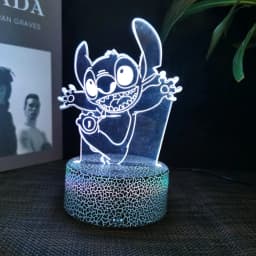 Ange & stitch 3D night light with colour changing acrylic rgb led gadget light for kids room decoration, gift for boys and girls