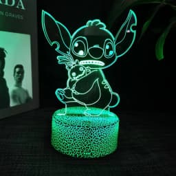 Ange & stitch 3D night light with colour changing acrylic rgb led gadget light for kids room decoration, gift for boys and girls