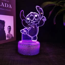 Ange & stitch 3D night light with colour changing acrylic rgb led gadget light for kids room decoration, gift for boys and girls