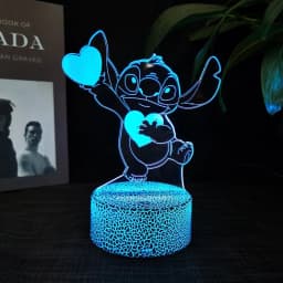 Ange & stitch 3D night light with colour changing acrylic rgb led gadget light for kids room decoration, gift for boys and girls