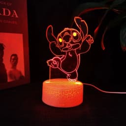 Ange & stitch 3D night light with colour changing acrylic rgb led gadget light for kids room decoration, gift for boys and girls