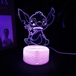 Ange & stitch 3D night light with colour changing acrylic rgb led gadget light for kids room decoration, gift for boys and girls