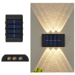 Solar LED Light Outdoor Waterproof Wall Lamp Dusk to Dawn Fence Lighting for Summer Garden Yard Porch Walkway Camping Home Dec