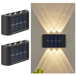 Solar LED Light Outdoor Waterproof Wall Lamp Dusk to Dawn Fence Lighting for Summer Garden Yard Porch Walkway Camping Home Dec
