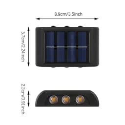 Solar LED Light Outdoor Waterproof Wall Lamp Dusk to Dawn Fence Lighting for Summer Garden Yard Porch Walkway Camping Home Dec