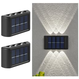 Solar LED Light Outdoor Waterproof Wall Lamp Dusk to Dawn Fence Lighting for Summer Garden Yard Porch Walkway Camping Home Dec