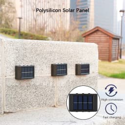Solar LED Light Outdoor Waterproof Wall Lamp Dusk to Dawn Fence Lighting for Summer Garden Yard Porch Walkway Camping Home Dec