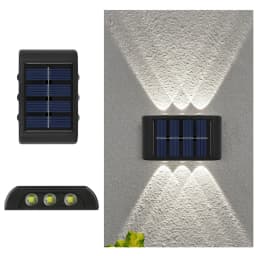 Solar LED Light Outdoor Waterproof Wall Lamp Dusk to Dawn Fence Lighting for Summer Garden Yard Porch Walkway Camping Home Dec