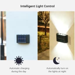 Solar LED Light Outdoor Waterproof Wall Lamp Dusk to Dawn Fence Lighting for Summer Garden Yard Porch Walkway Camping Home Dec
