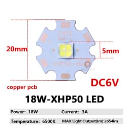 DC3V/6V/24V XML2 T6 XHP70 XHP90 XHP110 LED COB Replace 18W 30W 36W 45W 54W 72W For Flashlight Car Light Diving Light Source