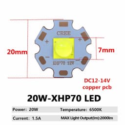 DC3V/6V/24V XML2 T6 XHP70 XHP90 XHP110 LED COB Replace 18W 30W 36W 45W 54W 72W For Flashlight Car Light Diving Light Source