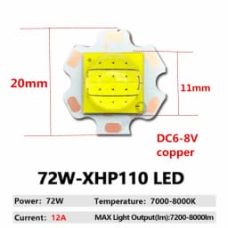 DC3V/6V/24V XML2 T6 XHP70 XHP90 XHP110 LED COB Replace 18W 30W 36W 45W 54W 72W For Flashlight Car Light Diving Light Source