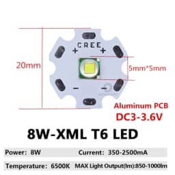 DC3V/6V/24V XML2 T6 XHP70 XHP90 XHP110 LED COB Replace 18W 30W 36W 45W 54W 72W For Flashlight Car Light Diving Light Source