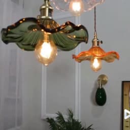 Nordic Style Simple LED Pendant Light Fixtures Bedroom Living Room Bar Colorful Glass Copper Hanging Lamp Lights