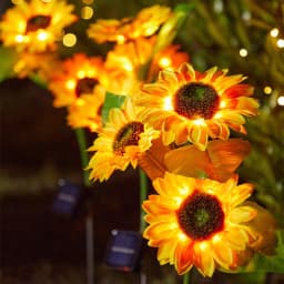 LED Solar Sunflower Outdoor Lawn Light IP65 Waterproof Pathway Yard Wedding Holiday Garden Decoration Solar Flowers Lamp