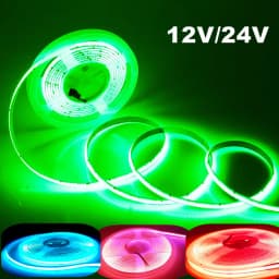 COB LED Strip Lights 320 LEDs/m High Density Flexible Dimmable FCOB Led Tape Colorful Rope Lighting DC12V 24V Red Green Blue