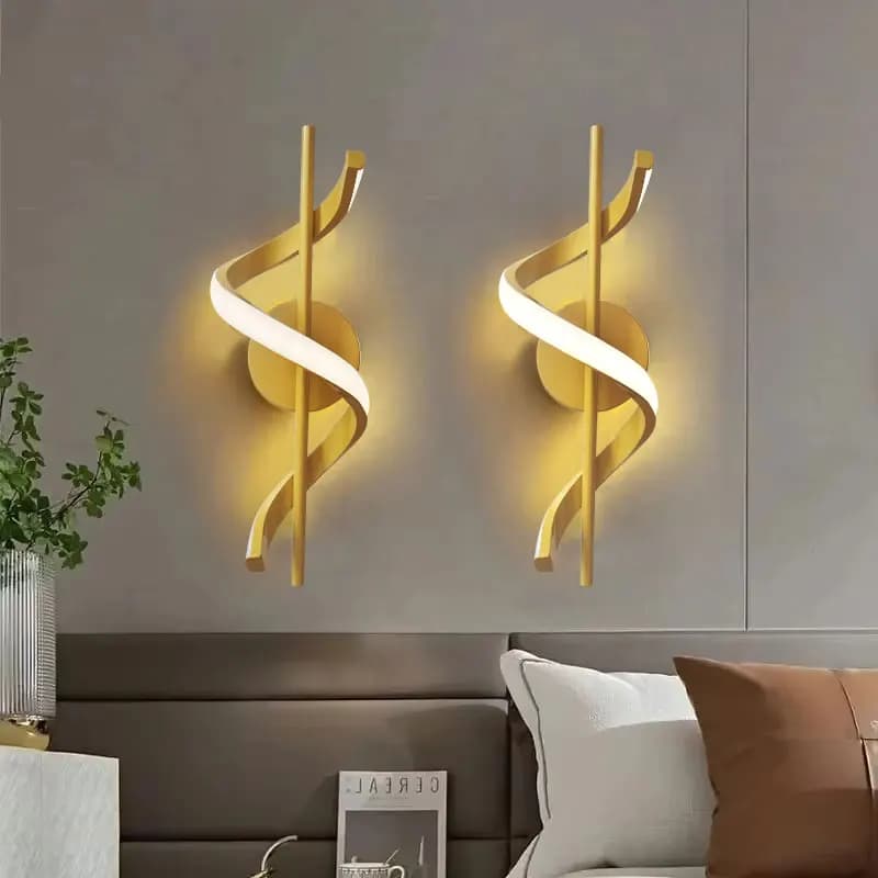 LED Wall Lamp Nordic Bedroom Bedside Minimalist Sconce Black White Gold Decorative Lighting Living Room Corridor Indoor Fixtures