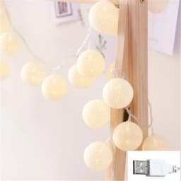10/20/40 LED Cotton USB Balls String Christmas Fairy Lights Novelty Lamp Chain for Home Outdoor Garland Wedding Party Decoration