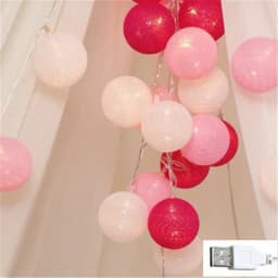 10/20/40 LED Cotton USB Balls String Christmas Fairy Lights Novelty Lamp Chain for Home Outdoor Garland Wedding Party Decoration