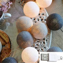 10/20/40 LED Cotton USB Balls String Christmas Fairy Lights Novelty Lamp Chain for Home Outdoor Garland Wedding Party Decoration