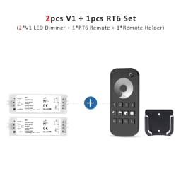 V1 LED Dimmer 12V 24V 36V RT6 4 Zone Single Color LED Strip Dimming Kit Wireless 2.4G RF Remote Control Push Switch Dimer