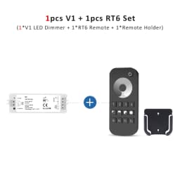 V1 LED Dimmer 12V 24V 36V RT6 4 Zone Single Color LED Strip Dimming Kit Wireless 2.4G RF Remote Control Push Switch Dimer