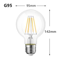 LED Edison Filament Light Retr Bulb Brown Golden G80 G95 G125 4W 6W 8W 10W 12W Dimmable E27 AC 220V Dimmer Restaurant Bedroom