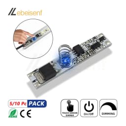 Smart LED Touch Dimmer 12V 24V 6A Hidden Dimmable Strip Lamp On/Off Controller Lighting Constant Voltage Fixtures Dimming Switch