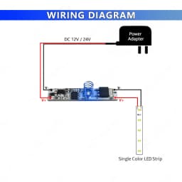 Smart LED Touch Dimmer 12V 24V 6A Hidden Dimmable Strip Lamp On/Off Controller Lighting Constant Voltage Fixtures Dimming Switch
