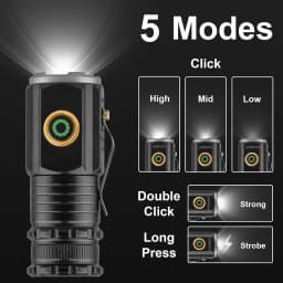Powerful Mini LED Flashlight Super Bright Aluminium Pocket Torch Rechargeable Waterproof Hiking Camping Flash Light with Magnet