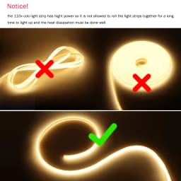 230V 220V LED Strip COB Light With EU Power Plug Home Decoration Lamp Wall / Corridor Under Cabinet Lighting Strips Waterproof