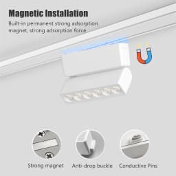 H6mm Ultra Thin Magnetic Track Light System 48V Living Room Ceiling Mount LED Ceiling Magnet Rail Lamp Spotlight Chandelier