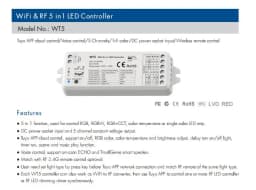WT5 WiFi / WB5 Bluetooth 5 in1 Smart RF Controller Compatible Tuya Voice control for Single Color RGB,RGBW,RGB+CCT,CCT LED Strip