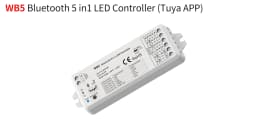 WT5 WiFi / WB5 Bluetooth 5 in1 Smart RF Controller Compatible Tuya Voice control for Single Color RGB,RGBW,RGB+CCT,CCT LED Strip