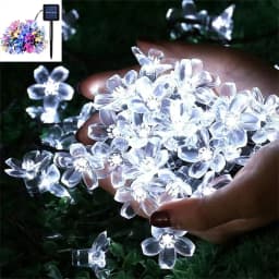 5M 20LED Solar String Lights Outdoor Waterproof 8 Mode Battery Operated Cherry Flower Light Christmas Garden Party Decoration