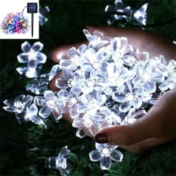 5M 20LED Solar String Lights Outdoor Waterproof 8 Mode Battery Operated Cherry Flower Light Christmas Garden Party Decoration