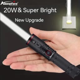 20W Zoom Round Beam Light LED High Power Flashlight USB Rechargeable Torch Camping Outdoor Hunting Fishing Walking Lighting Lamp