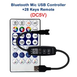WS2811 WS2812B LED Controller Bluetooth Music Built-in MIC 28Keys Remote Control Individually Addressable LED Pixel Strip Light