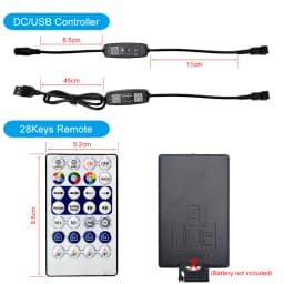 WS2811 WS2812B LED Controller Bluetooth Music Built-in MIC 28Keys Remote Control Individually Addressable LED Pixel Strip Light