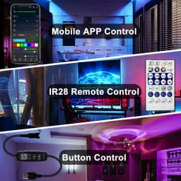 WS2811 WS2812B LED Controller Bluetooth Music Built-in MIC 28Keys Remote Control Individually Addressable LED Pixel Strip Light