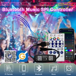 WS2811 WS2812B LED Controller Bluetooth Music Built-in MIC 28Keys Remote Control Individually Addressable LED Pixel Strip Light