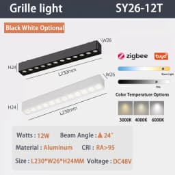 6MM Smart Tuya Zigbee Magnetic Track Light Dimmable 48V Ultra Thin Rail Surface Mount System Black White Slim Magnet Track Lamp